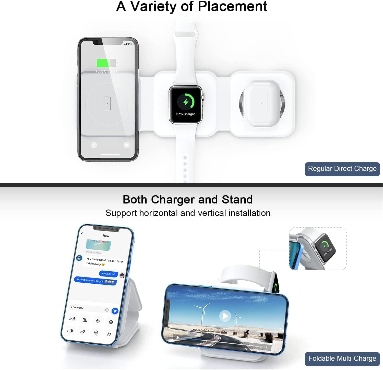 3-in-1 Magnetic Foldable Wireless Charger – The Ultimate Charging Station for Your Apple & Samsung Devices