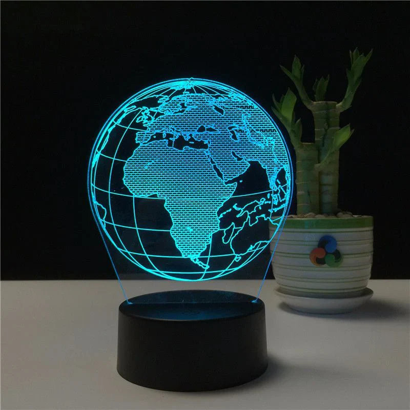 Night Light 3D Earth Globe Table Lamp RGB Creative