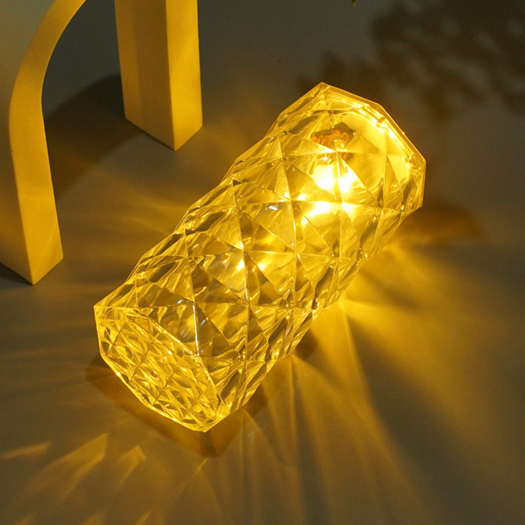 "Small decorative LED table lamp for romantic bedroom lighting and warm vibes"